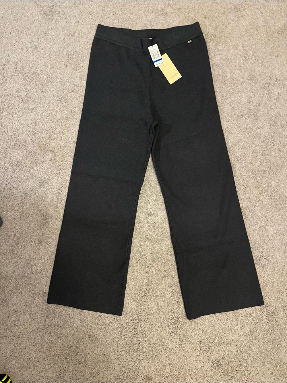 Scotch & Soda Black Wide-Leg Knit Pants with Tag